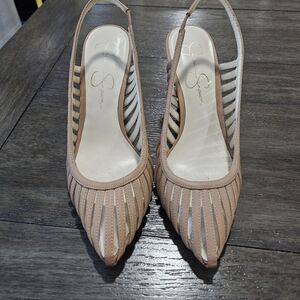 Jessica Simpson Women's Tan Slingback Heels